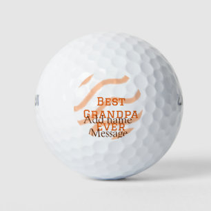 Pelotas De Golf Mejor abuelo siempre naranja rayas espiral añadir