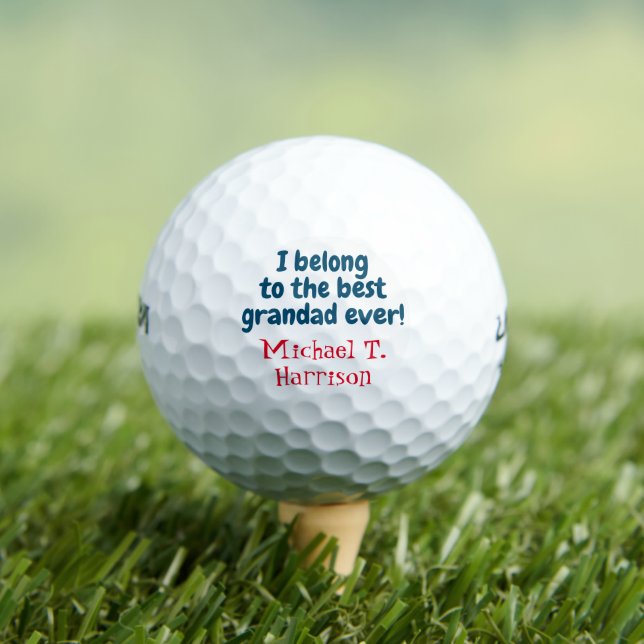 Pelotas De Golf Mejor abuelo siempre nombre personalizado abuelo (Camiseta in situ)