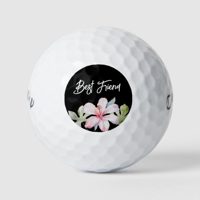 Pelotas De Golf Mejor Amigo Floral Tropical (Anverso)