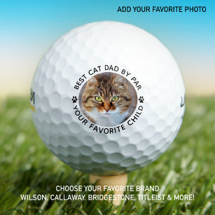 Pelotas De Golf Mejor CAT DAD Por Par Paw Print Personalizado Phot