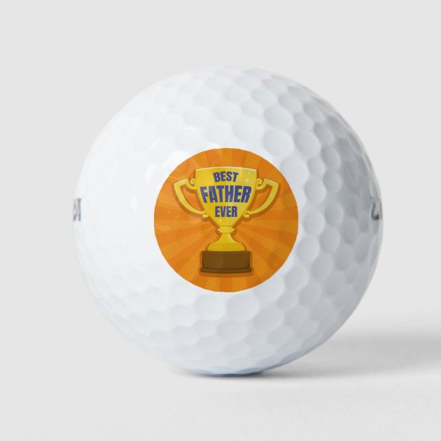 Pelotas De Golf Mejor Copa de Trofeo Retro de Papá, Papi (Anverso)