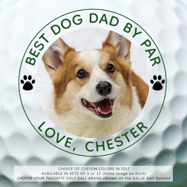 Pelotas De Golf MEJOR DAD DE PERRO POR PAR Pinta Impresiones Verde (Subido por el creador)