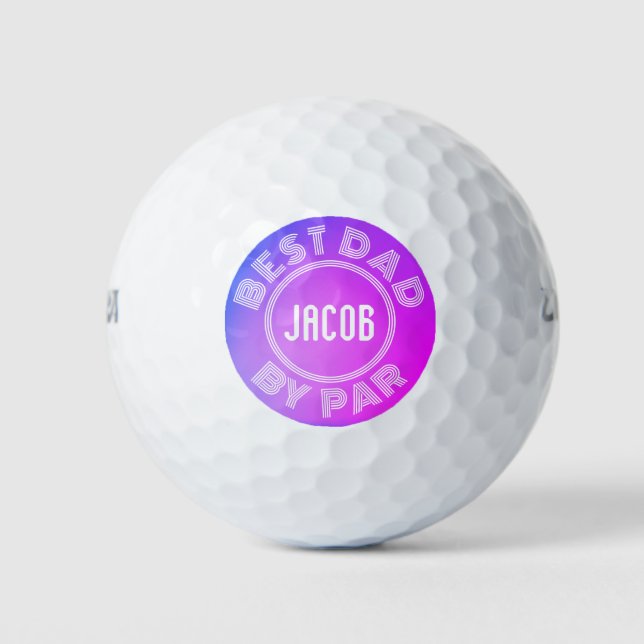 Pelotas De Golf MEJOR DAD DEL degradado PAR Diseño sencillo (Anverso)
