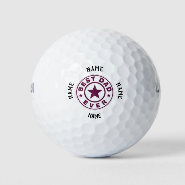 Pelotas De Golf Mejor Diseño Personalizado De Papá Nunca (Anverso)
