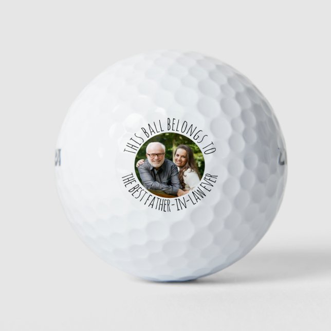 Pelotas De Golf Mejor foto personalizada de suegro (Anverso)