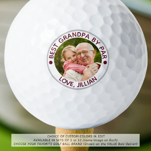 Pelotas De Golf MEJOR GRANDPA DE PAR Foto Maroon personalizado