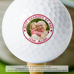 Pelotas De Golf MEJOR GRANDPA DE PAR Foto personalizada Red<br><div class="desc">Para el abuelo especial entusiasta del golf, cree una pelota única de golf con el título rojo editable BEST GRANDPA BY PAR y su texto. PUNTO DE FOTOGRAFÍA: Para obtener los mejores resultados y más rápidos, elija una foto con el sujeto en el medio y/o pre-recortar en una forma cuadrada...</div>