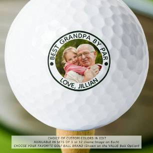 Pelotas De Golf MEJOR GRANDPA DE PAR Foto Personalizada Verde