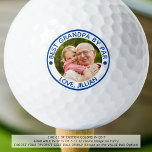 Pelotas De Golf MEJOR GRANDPA DE PAR Photo Blue Personalizado<br><div class="desc">Para el abuelo especial apasionado del golf, cree una bola única de golf con el título editable BEST GRANDPA BY PAR y su texto en su elección de color (la muestra muestra muestra el azul). PUNTO DE FOTO: Elija una foto con el sujeto en el medio y/o prerecorte en una...</div>