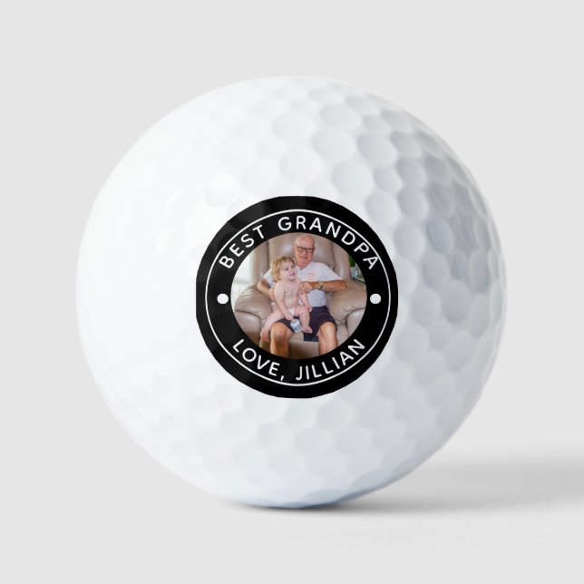 Pelotas De Golf MEJOR GRANDPA DE PAR Photo Monogram (Anverso)