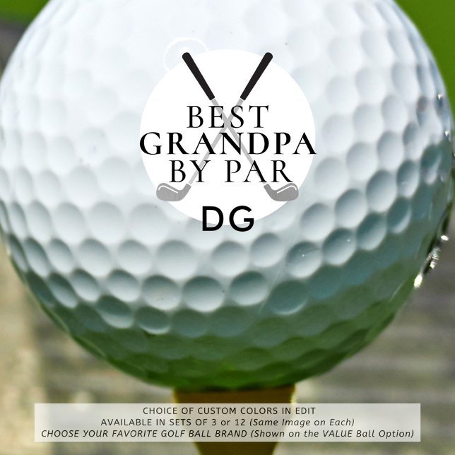 Pelotas De Golf MEJOR GRANDPA POR PAR Monograma Clubs (Subido por el creador)