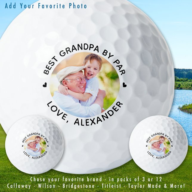 Pelotas De Golf Mejor GRANDPA Por Par Simple Personalizada Foto (Subido por el creador)