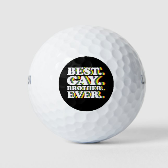 Pelotas De Golf Mejor Hermano Gay Familia LGBTQ Orgullo arcoiris (Anverso)