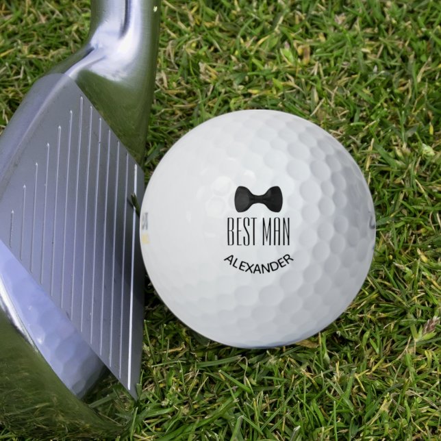 Pelotas De Golf Mejor Hombre Boda Favor Black Bow Tie Fun (Subido por el creador)