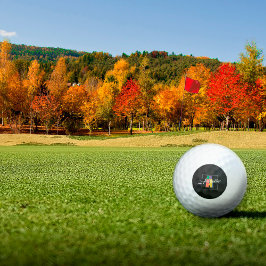 Pelotas De Golf Mejor inicial de monograma coloreada en negro