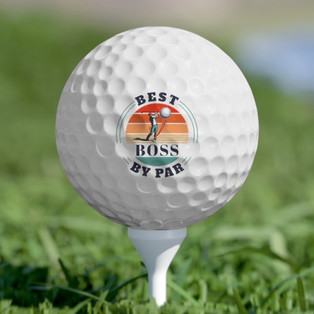Pelotas De Golf Mejor Jefe De Par Personalizado Office Manager Ret (Best Boss By Par Custom Office Manager Retro Golf Balls)