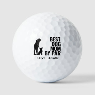 Pelotas De Golf Mejor Mamá Perro por Par Simple Con Texto Personal