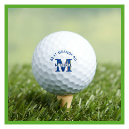 Pelotas De Golf Mejor nombre de monograma de Personalizado de abue