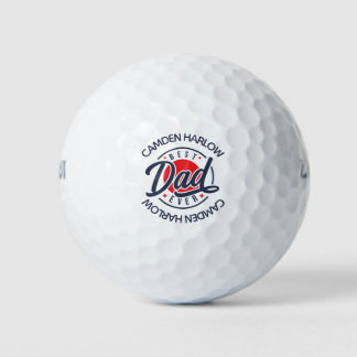 Pelotas De Golf Mejor Padre Nombrar Azul Blanco Rojo