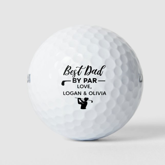 Pelotas De Golf Mejor Padre Personalizado Por Nombre Personalizado (Anverso)
