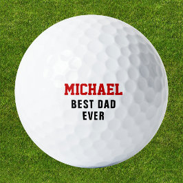 Pelotas De Golf Mejor papa de nombre personalizado texto personali