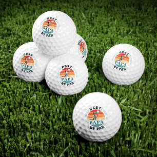 Pelotas De Golf Mejor Papa De Par Retro Cumpleaños Golfing Dad