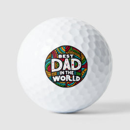 Pelotas De Golf Mejor Papá Del Mundo - Mosaico Vibrante de Arcoíri