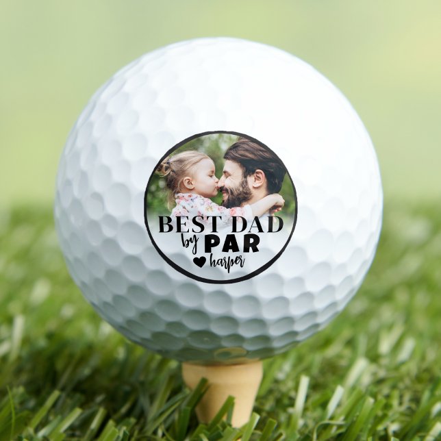 Pelotas De Golf Mejor Papá Foto Personalizada (Best Dad Personalized Photo Golf Balls)