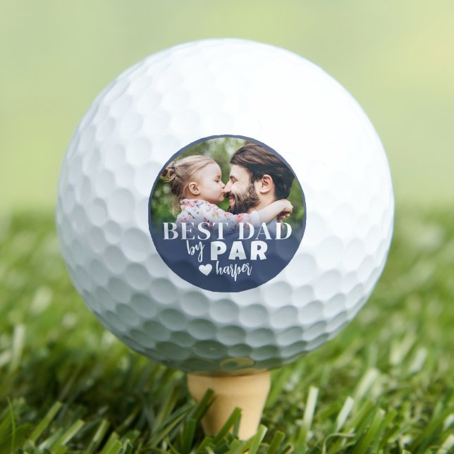 Pelotas De Golf Mejor Papá Foto Personalizada (Best Dad Personalized Photo Golf Balls )