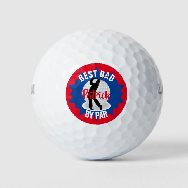 Pelotas De Golf Mejor papá Golfer Pun personalizado (Anverso)