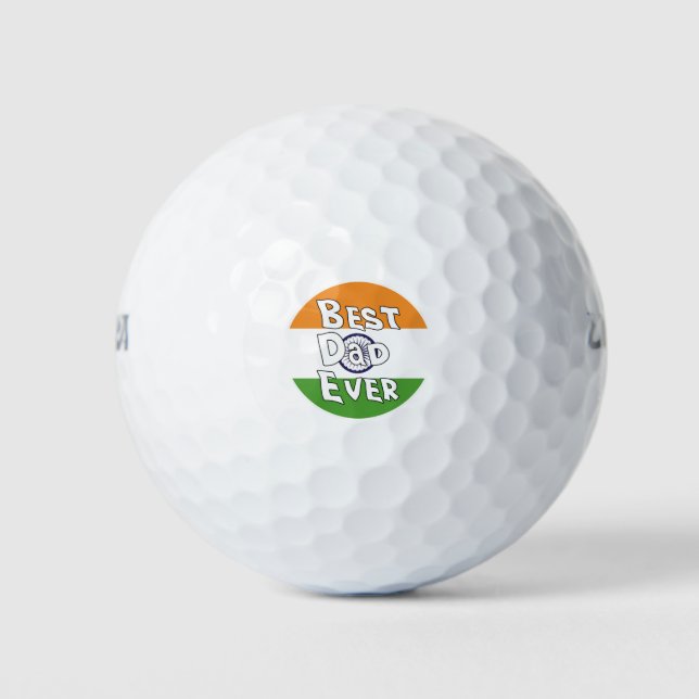 Pelotas De Golf Mejor papá jamás Bandera de India (Anverso)