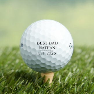 Pelotas De Golf Mejor Papá Nombre Personalizado y Año