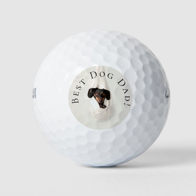 Pelotas De Golf Mejor papá perro de la foto del personalizado de c (Anverso)
