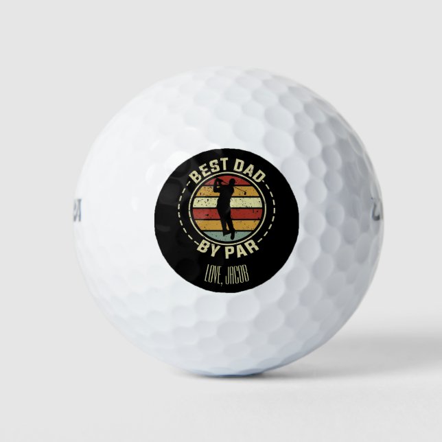 Pelotas De Golf Mejor Papá Personalizado Por El Día Del Padre Par  (Anverso)