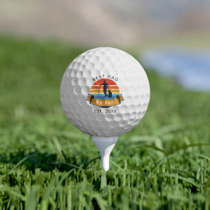 Pelotas De Golf Mejor Papá Por Par Golfing Fathers Day Retro