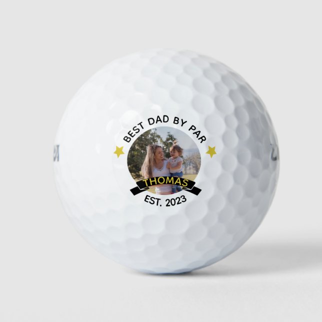 Pelotas De Golf Mejor Papá Por Par New Fathers Day Photo (Anverso)
