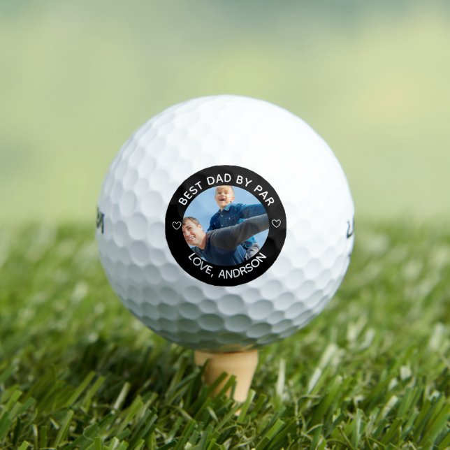 Pelotas De Golf Mejor Papá Por Par Nombre Personalizado Foto Día d (Camiseta in situ)
