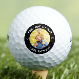 Pelotas De Golf Mejor Papá Por Par Nombre Personalizado Foto Día d