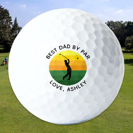 Pelotas De Golf Mejor Papá Por Par Personalizado Texto Sunset Golf