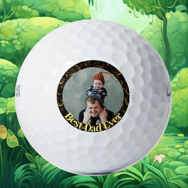 Pelotas De Golf Mejor Papá Que Nunca Padres Día Swirl Caligrafía M (Best Dad Ever Fathers Day Swirl Modern Calligraphy Golf Balls)