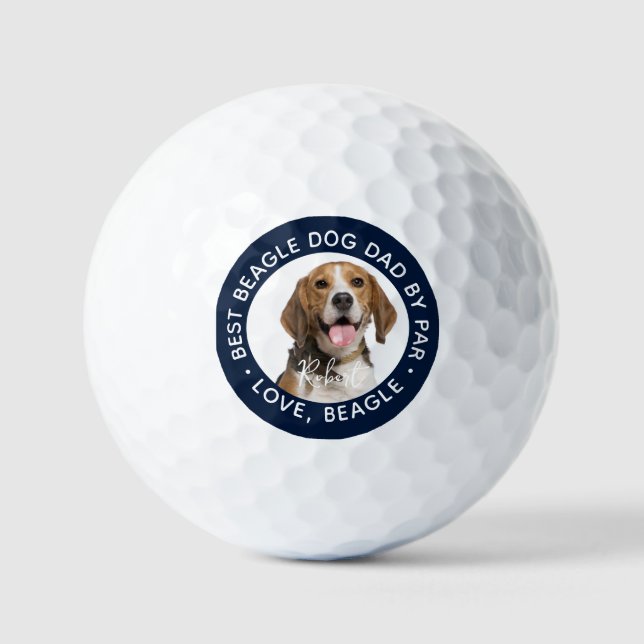 Pelotas De Golf Mejor perro beagle papá de Far Mascota Photo Perso (Anverso)