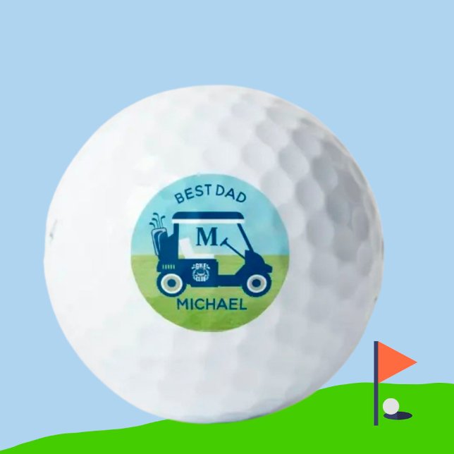 Pelotas De Golf Mejor Personalizado de papá Carro de golf Monogram (Subido por el creador)