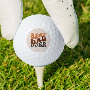 Pelotas De Golf Mejor Tipografía Retro de Papá Nunca Groovy