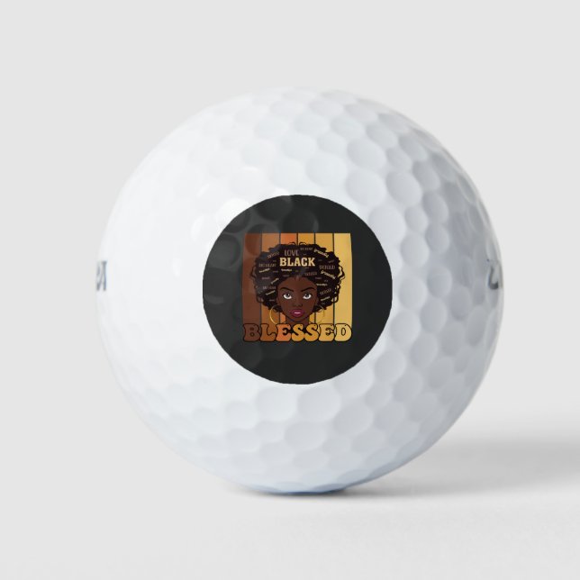 Pelotas De Golf Melanin Chica afroamericano de junio (Anverso)