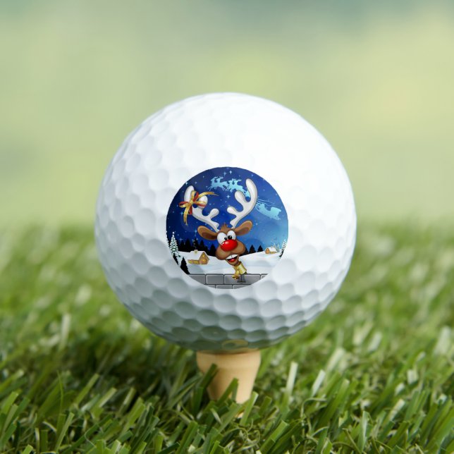Pelotas De Golf Meme Divertido de Navidad de Reno Mirando (Camiseta in situ)