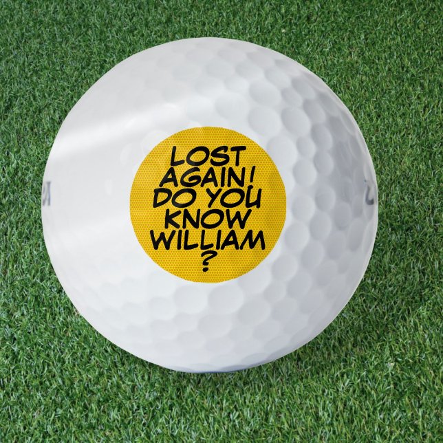 Pelotas De Golf Mensaje de arte pop de cómic personalizado (Personalized Comic Book Pop Art Message Golf Balls)