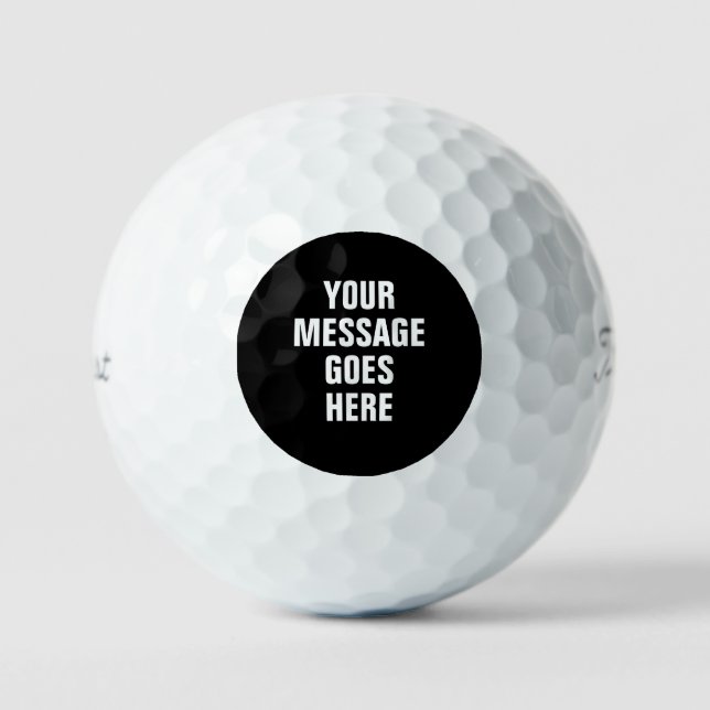 Pelotas De Golf Mensaje personalizado moderno (Anverso)