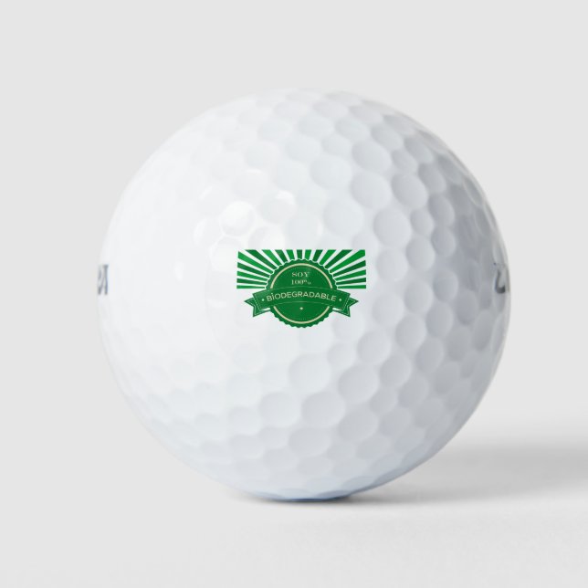 Pelotas De Golf Mensaje Soy 100% Biodegradable (Anverso)