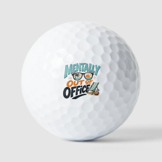 Pelotas De Golf Mentalmente Fuera de la Oficina (Anverso)
