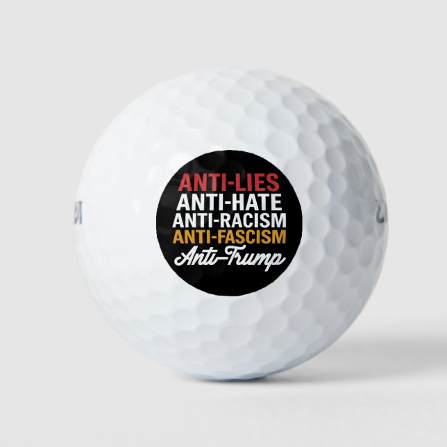 Pelotas De Golf Mentiras de odio contra Trump y fascismo resisten  (Anverso)